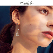 Japans New Meteor flower crystal Japanese gentle earrings earrings earless ear clip Joker long temperament Europe and America