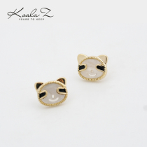 Cute and age-reducing exquisite small panda head stud earrings earrings without pierced ear clips everyday style all-match