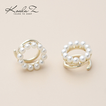 On sale in Japan Light luxury style round pearl earrings earlobe clip European and American high-end female Japanese style without ear holes