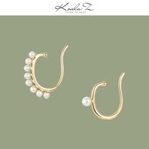 Personality asymmetrical niche design Pearl ear hanging womens daily wear wild models