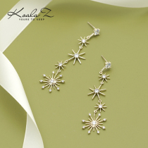 Dazzling sun rays stitching stars snowflakes in the long section to modify the face shape shining zircon earrings without pierced ear clips