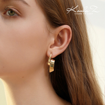 Niche design cold wind asymmetric metal streamer irregular commuter earrings without pierced ear clip female Europe and the United States