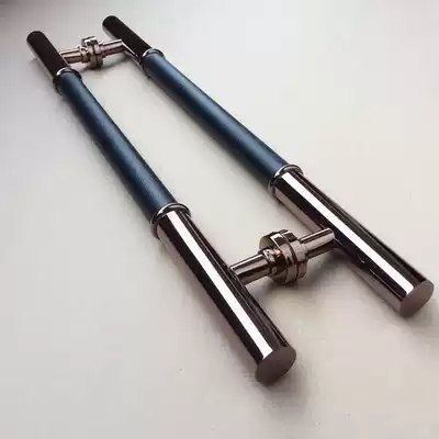 Hotel box door luxury door handle glass door solid wood door handle stainless steel bag leather handle