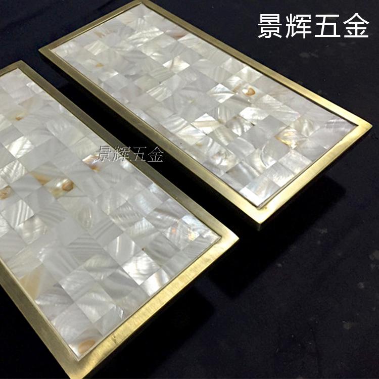 Chinese modern luxury door handle upscale hotel club shell craft handle glass door wooden door handle