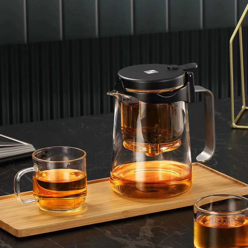 Bangtian full glass inner container fluttering Cup Teapot tea set office press type removable washing filter tea breener
