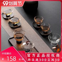 Xinyu handmade high temperature resistant glass kung fu tea set Cup Master Cup high-end pure hand blown individual cup