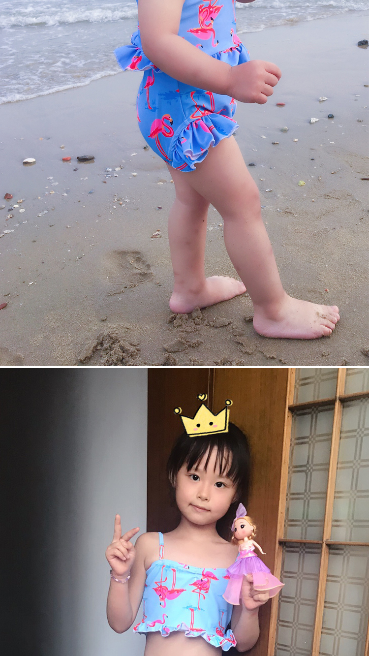 Đồ bơi cho trẻ em gái Chia bikini Dễ thương Em bé Flamingo Áo tắm INS Cô gái Đồ bơi - Bộ đồ bơi của Kid đồ bơi nàng tiên cá cho bé