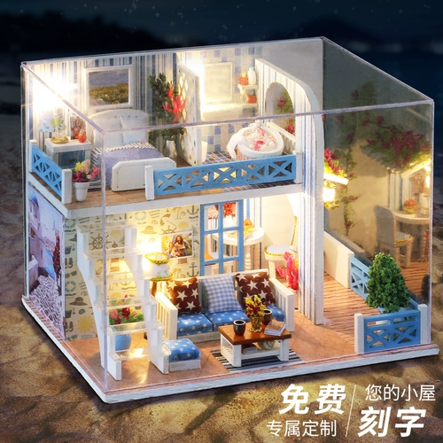 Хижина, маленький домик, конструктор, вилла для деревянных картин, игрушка, DIY, домик своими руками, подарок на день рождения