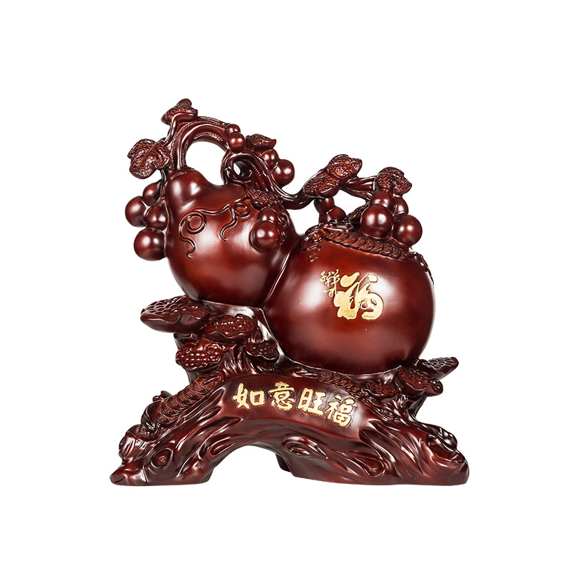 Lucky gourd ornaments living room new Chinese home wine cabinet decoration resin porch craft gifts decoration creative ornaments supply