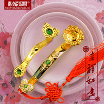 Ruyi ornaments lucky antique alloy living room Home Feng Shui decoration Car jewelry Company opening housewarming gifts
