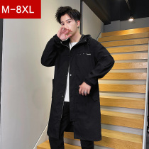 Mens windbreaker 2020 new Korean version of the trend coat coat mens spring and autumn plus fat fat man long tide