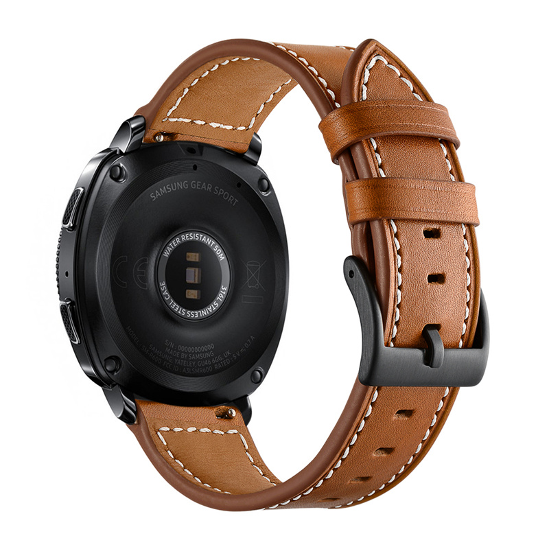 限時優惠 佳明 GarminMove Style/Luxe 錶帶 真皮腕帶 頭層牛皮 20MM 替換腕帶 時尚簡約 商務型手錶帶