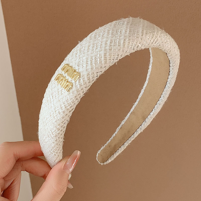 images 5:Face-washing hoop female high-cranial spongy hair card 2023 new gas net red head hoop high-sensing tied headdress