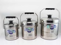 Add a stainless steel non-magnetic thick lifting pot double grid rice bucket thick double lunch box large capacity bucket