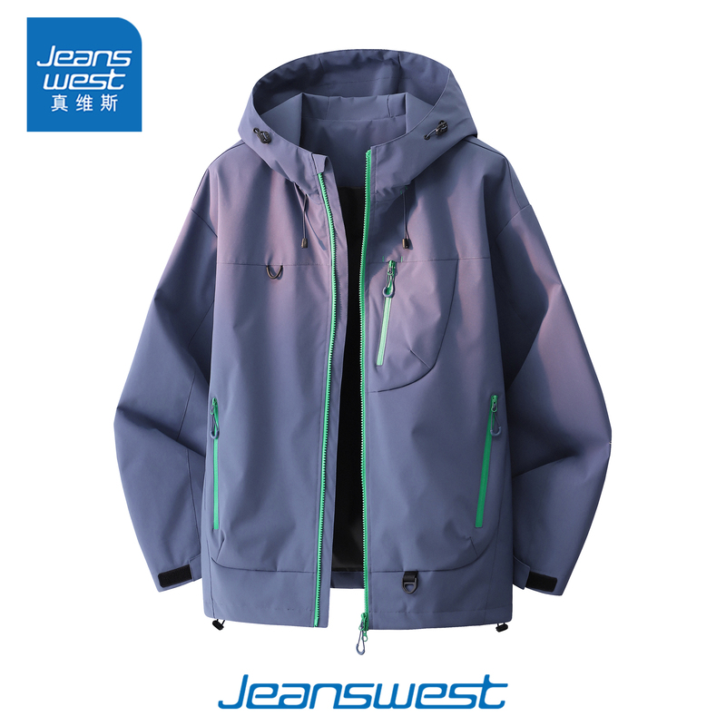 [Chang Ruonan Endorsement] Jeanswest American-Style Mountaineering Jacket for Men, Spring and Autumn Outdoor Windproof Functional Jacket