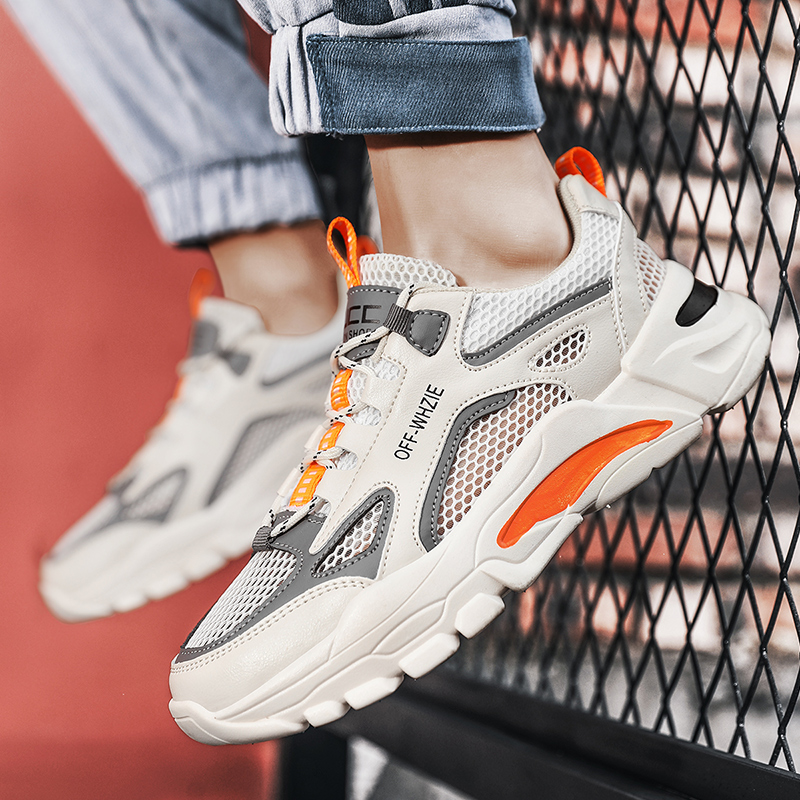 Men's shoes 2022 new summer breathable tide shoes trend all-match sneakers youth sports and leisure canvas daddy shoes