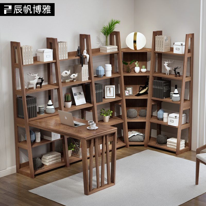 Full Solid Wood Bedroom Desk Bookshelf Integrated Simple And