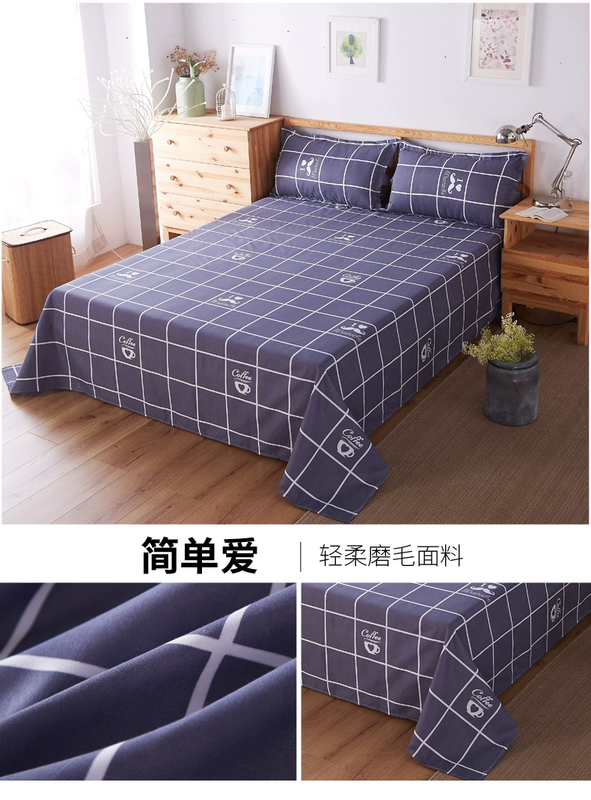 Sheets mảnh duy nhất net red sinh viên đôi ký túc xá khăn trải giường sheets giường đơn 1.5 1.8 2.3 m giường