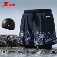 Темно-синий принт [плавки + силиконовая шапочка]