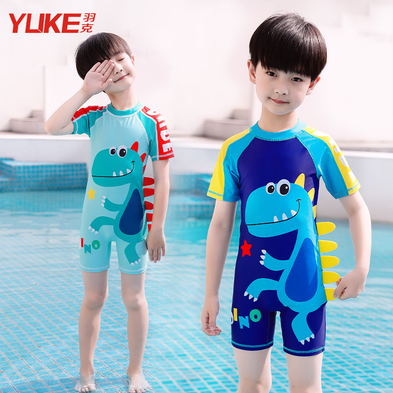 Kids swimsuit boys baby middle and older kids swimsuit 2020 new sunscreen one-piece boys swimsuit set