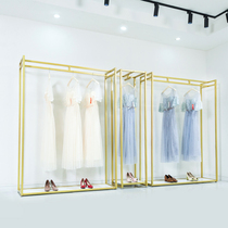 Wedding clothes hanger display stand floor-to-ceiling photo studio special wedding shop hangers high-end dress cheongsam rack combination