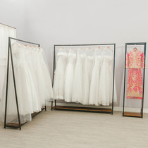 European-style wedding shelf high-end display rack floor-to-ceiling hanger single dress shelf dedicated display rack