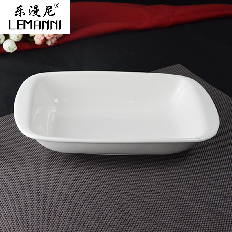 Le diffuse, ears rectangular basin - soup bowl white ceramic creative special hotel baking utensils tray, hot