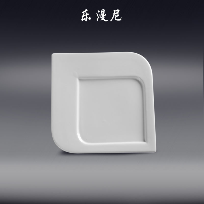 Le diffuse, unilateral prismatic dish - pure white ceramic Chinese tremella soup sauce dish of special - shaped plate combination