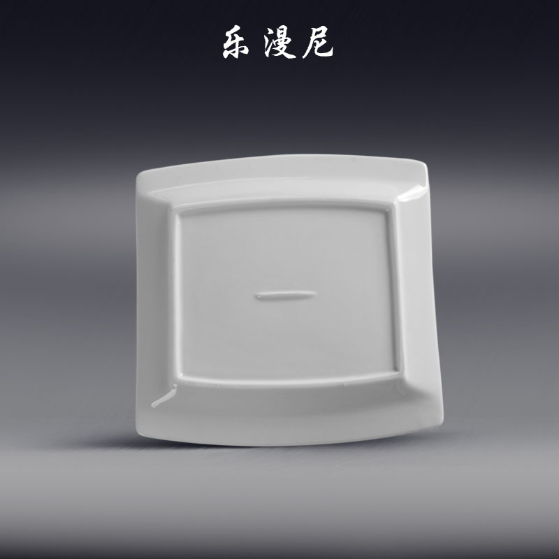 Le diffuse, tetragonal ferry plates - pure white porcelain dish steak western abnormity