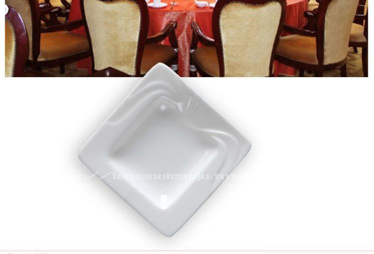 Le diffuse, tetragonal promotion flavour dish - hotel square hotpot sauce dab of pure white ceramic disc sauce vinegar