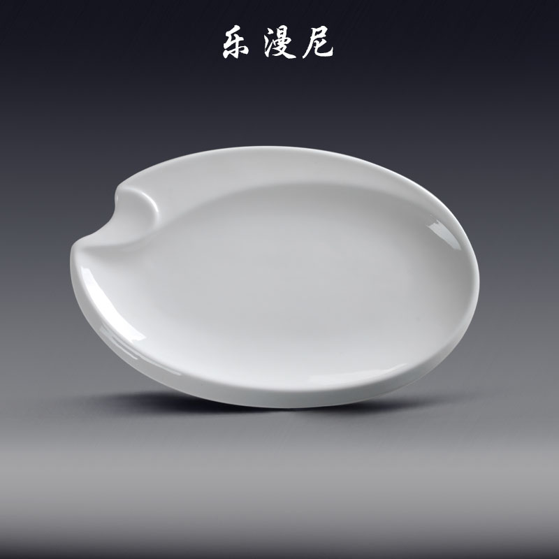 Le diffuse, missing Angle an egg - shaped plate - pure white ceramic tableware elegant western - style food cold dish hot food cooking steamed fish dish