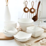 Чистая белая керамическая тарелка овощной диск дом отель Tableware Творческая тарелка фруктовый салат миска западный обеденный диск