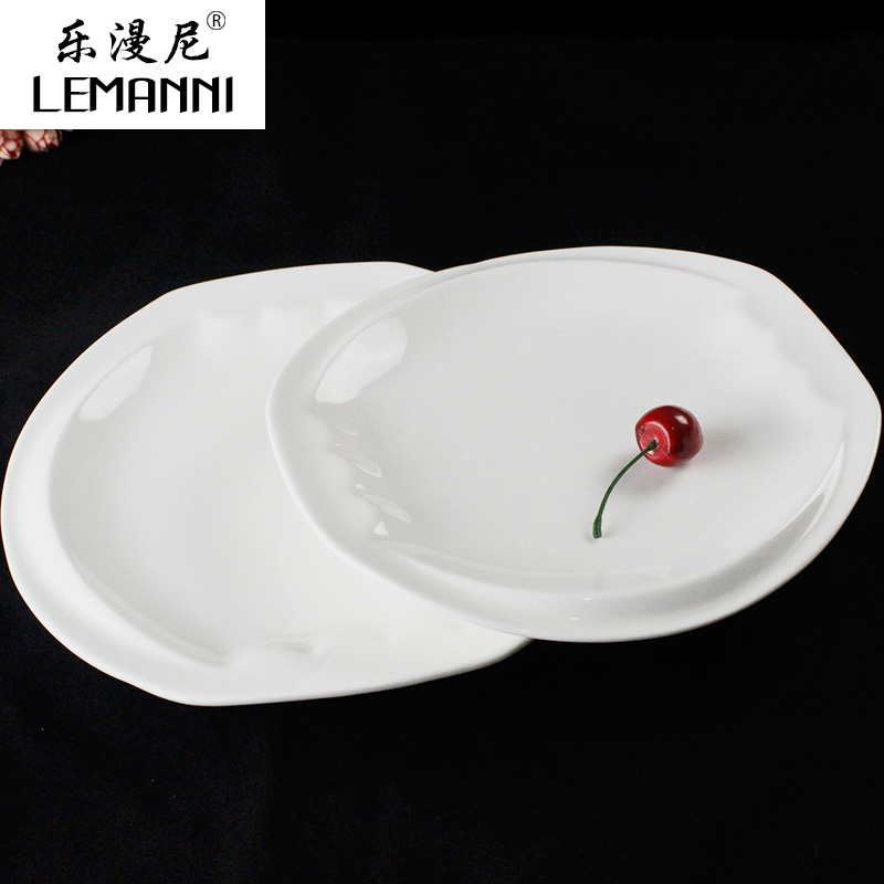 Le diffuse, the lantern tray - hot food cooking plate of cold dish special pure white ceramic tableware plate disc household hotel