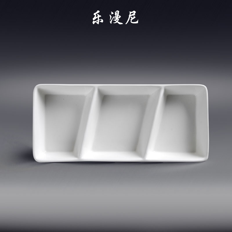 Le diffuse, three oblique frames disc - hotel tableware hotpot sauce dab of pure white ceramic plate snack