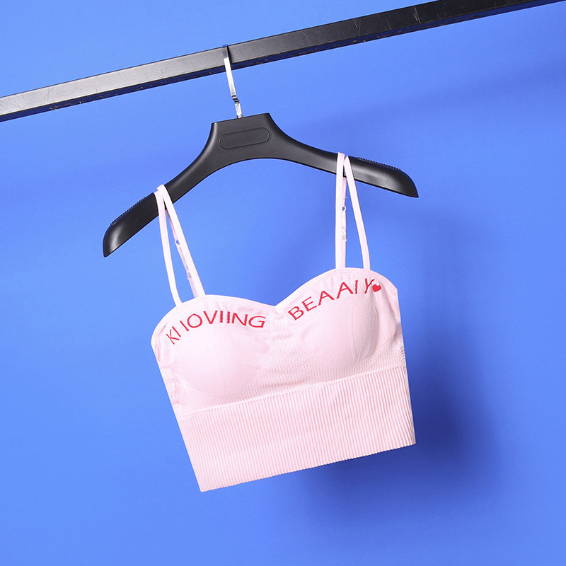 Net red letter off-the-shoulder sexy wrap chest female summer sleeveless sports bottoming short section navel double shoulder strap camisole