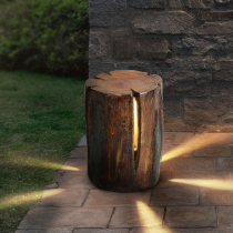Outdoor Grass Terrace Lamp Wood Pile Tree Pile Imitation Wood Resin Decoration Year Round Garden Villa Courtyard Landscape Waterproof Floor Lamp