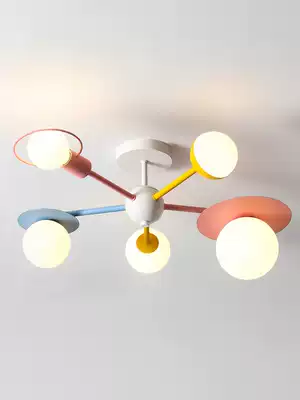 Children's room ceiling lamp girl macaron decoration warm romantic planet bedroom 2021 New Nordic chandelier