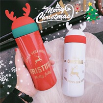 Cute elk water Cup Net red thermos cup female student super cute Christmas gift Korean version of hand Cup portable creative