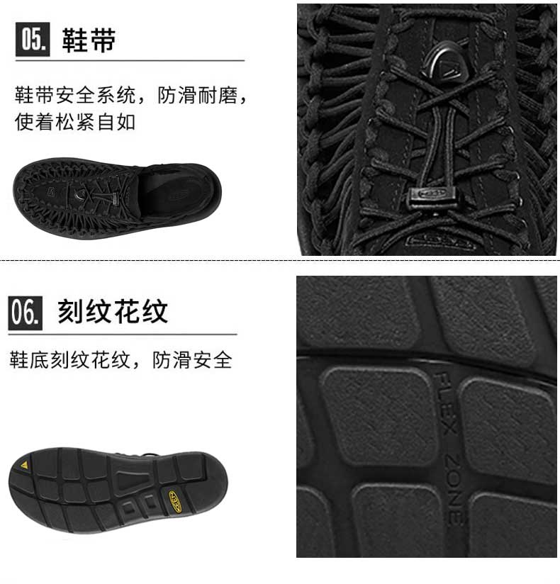KEEN Cohen dép thượng nguồn nam ngoài trời UNEEK O2 thủy triều mùa hè bện dây giày bãi biển 1014097 - Khởi động ngoài trời bốt martin