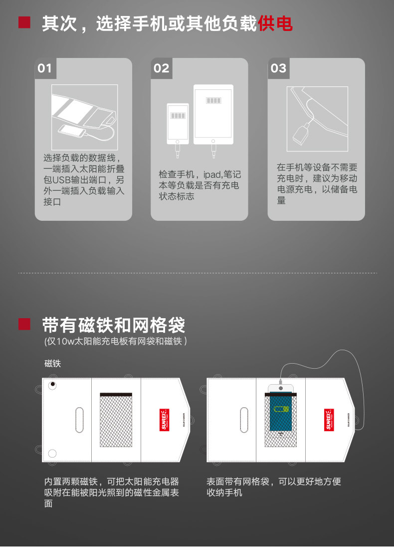 Люксовое дорожное портативное складное зарядное устройство на солнечной энергии, блок питания, 10W, 18W, высокая мощность sunree 