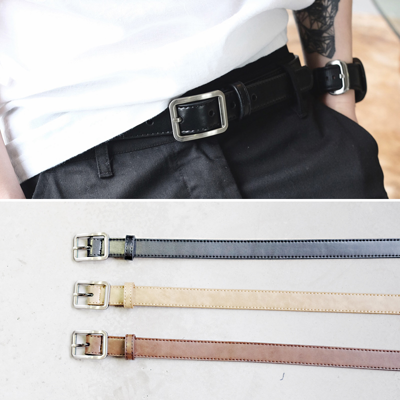 British vintage strip men simple casual narrow belt Han edition narrow narrow boys hundred and tide belt