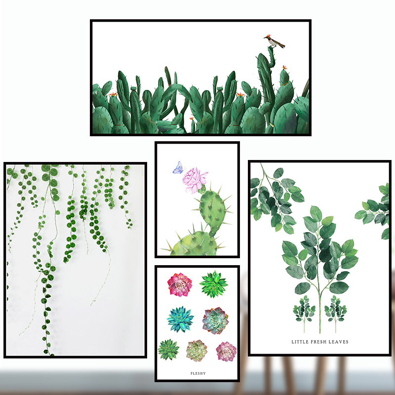 Wall Sticker Decoration Painting Green Leafy Multimeat Plant Living-room Bedroom Waterproof Bedside Stickler minimalist modern wall Self-adhesive