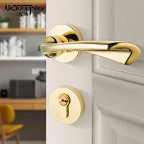 Door lock Indoor bedroom Home Split Silent Wooden Door Universal Light Lavish Modern Golden Doorknob Magnetic lock