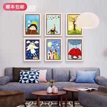 American childrens room decoration painting girl boy bedroom mural Bedside painting Living room painting Modern simple cartoon cute