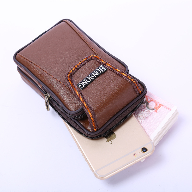 Mùa hè nam điện thoại di động túi vành đai túi 5,5 inch đa năng ví điện thoại di động túi trung niên dọc điện thoại di động tui deo cheo nam
