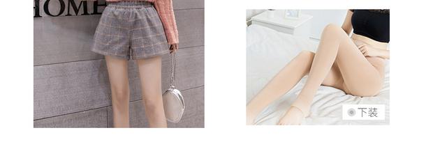 Quần short nữ mùa thu đông 2018 Học sinh Hàn Quốc mới thắt lưng kẻ sọc len rộng chân quần ống quần ống quần đáy quần thời trang nữ đẹp