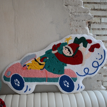 (Original) Tufting Handmade Carpet Christmas Cartona Original Ground Mat Pet Entrance Bedroom Gift Into Residence