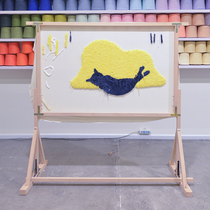 Fuck up the line tuftinggun solid wood wooden floor removable poke embroidered shelf to send nails tuftinggun