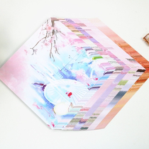 14 2 cm square bifacial retro printed color paper Ancient windy kink Crane Loving Origami Cardboard material for children