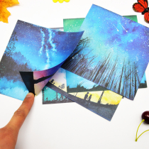 15 cm positive side printed with pattern folded paper starry color laminated paper children Thousand Paper Cranes handmade thick cardboard material
